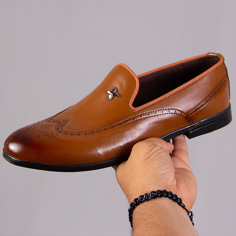 کفش کالج مردانه مدل ایکس عسلی